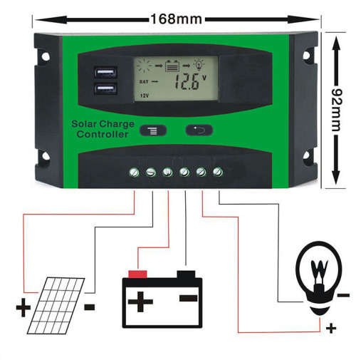 30A Smart Solar Charge Controller Wind Solar Hybrid Charge Controller with LCD