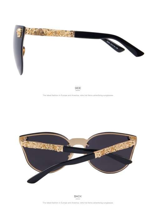 MERRY'S Fashion Women Gothic Eyewear Skull Frame Metal Temple Oculos de sol UV400
