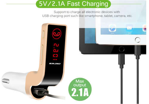 4-in-1 Hands Free Wireless Bluetooth FM Transmitter G7 + AUX Modulator Car Kit MP3 Player SD USB LCD