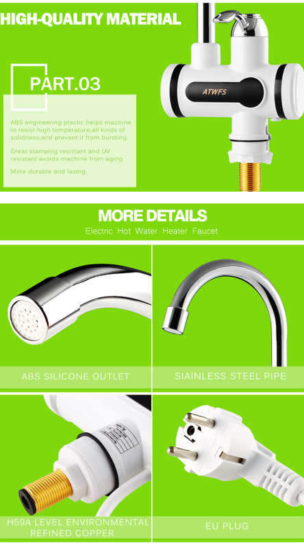 Electric Kitchen Water Heater Tap Instant Hot Water Faucet Heater Cold Heating Faucet Tankless Insta