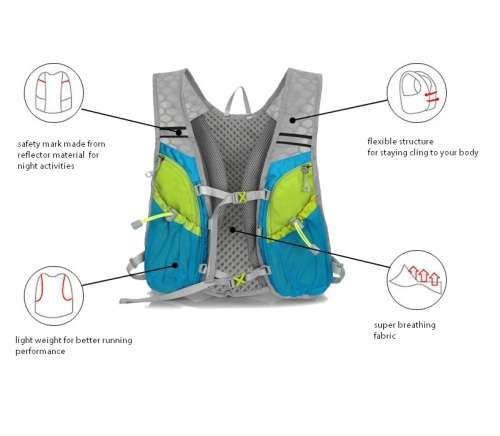 Color Vest Style 5L Outdoor Sports Cycling Racing Marathon Water Bag Backpack Hydration Pack Hiking