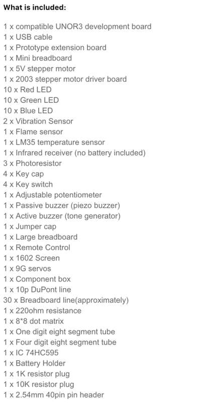 Arduino UNO R3 Basic Starter Kit