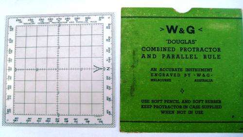W & G Douglas Combined Protractor and Parallel Rule Plotter