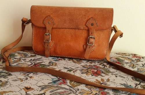 Vintage leather satchel bag