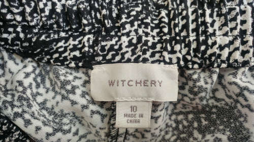 Witchery ladies black and white summer pants Size 10