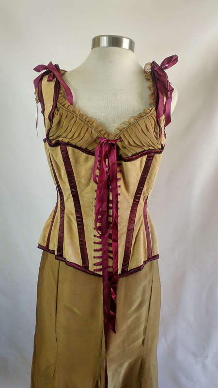 * Arwen Garmentry* Suede and Satin Corset with skirt - Size 14/16