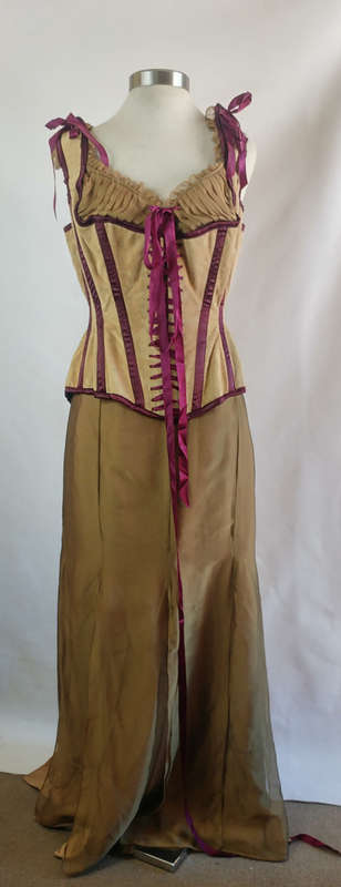 * Arwen Garmentry* Suede and Satin Corset with skirt - Size 14/16