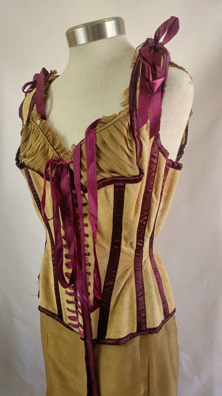 * Arwen Garmentry* Suede and Satin Corset with skirt - Size 14/16