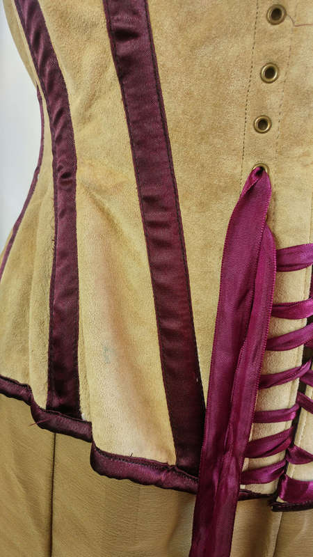 * Arwen Garmentry* Suede and Satin Corset with skirt - Size 14/16