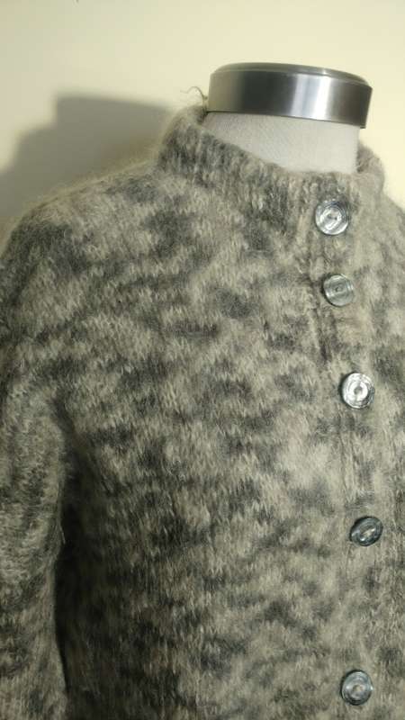 Size L/XL - White and Grey Mohair Jersey