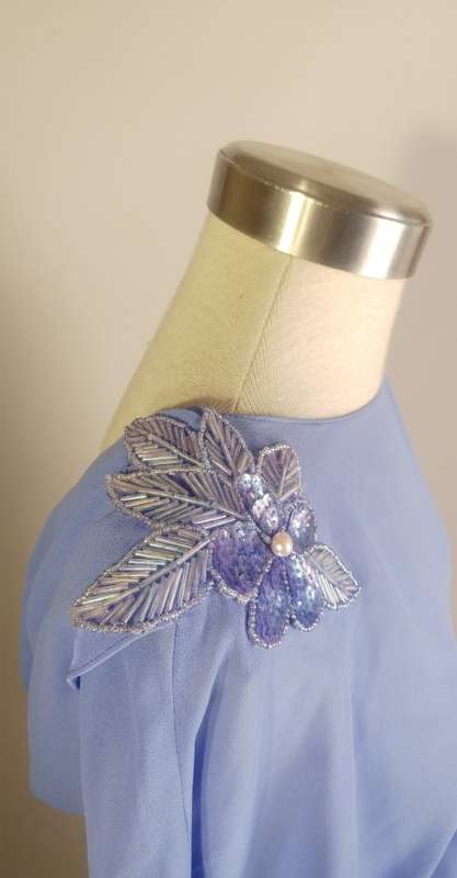 Ursula of Switzerland Lilac Draped back dress - Size 10/11