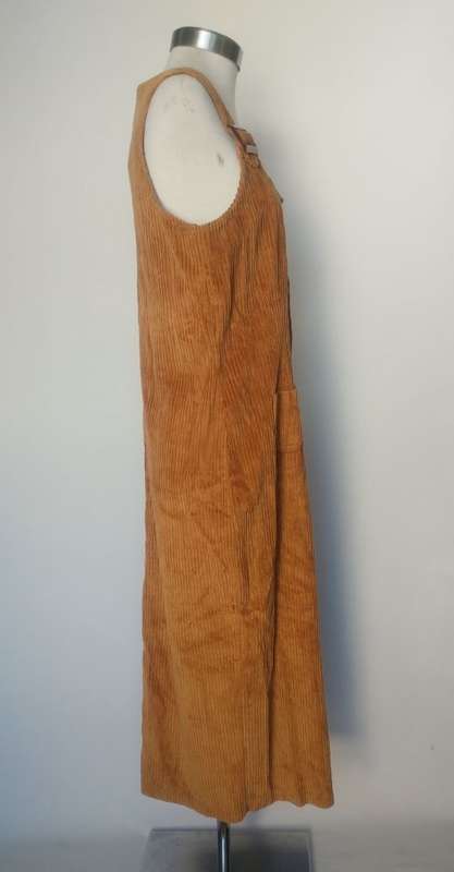 90s Cotton Cordroy Pinafore/Dungaree Dress - Size L/XL