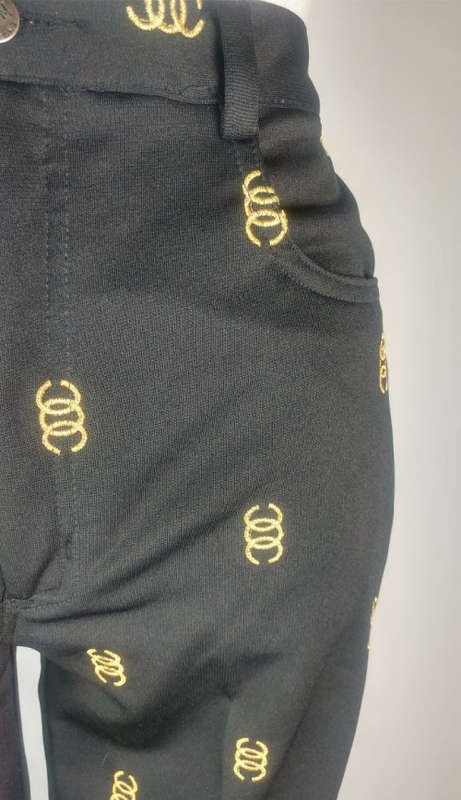 Black trouser with gold logo embroidery by LGM - Size L