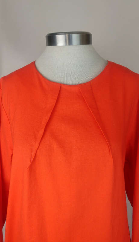 Orange Linen Shift Dress by Leigh Schubert - Size 12
