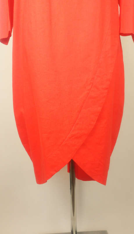 Orange Linen Shift Dress by Leigh Schubert - Size 12