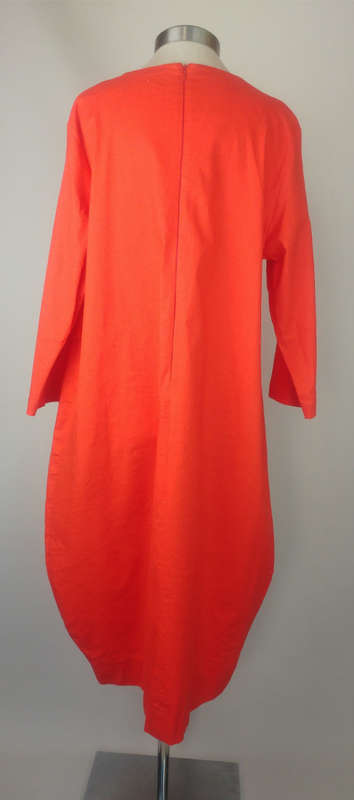 Orange Linen Shift Dress by Leigh Schubert - Size 12