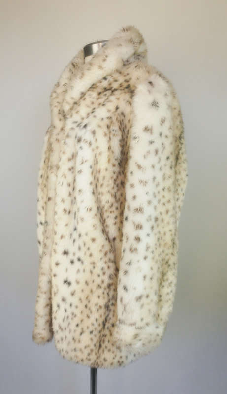 Vintage Snow Leopard Print Coat ( faux fur) by Astraka (London) - Size L