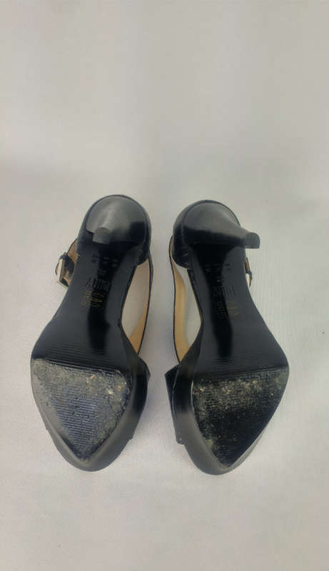 DILLY Black Leather Platform Heels - Size 6