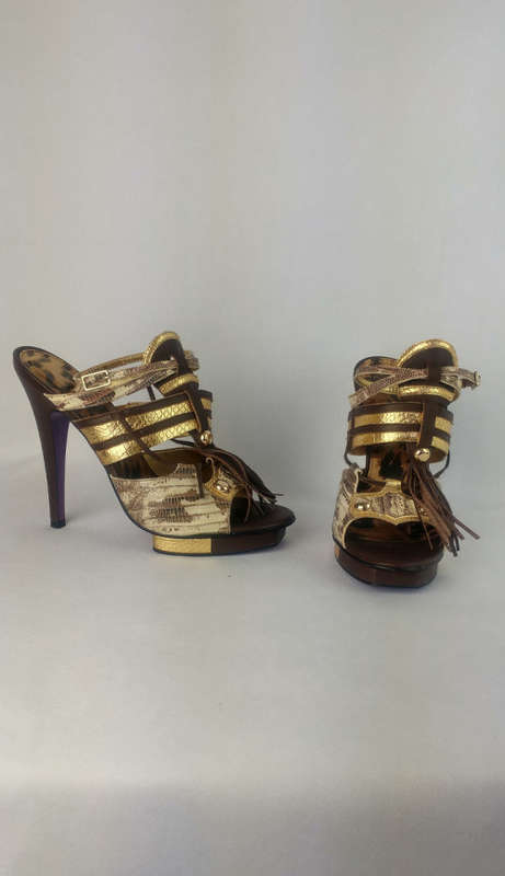 CARRANO Leather Gladiator Platform Sandal - Size 5