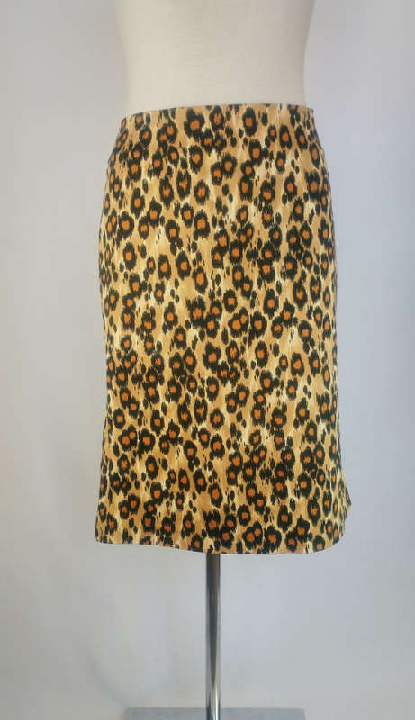 MOSCHINO JEANS Leopard Print Cotton Skirt - Size 12