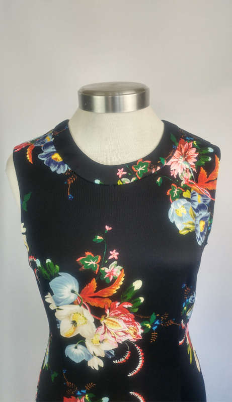 ERDEM Louisa Black Floral Dress - Size 12