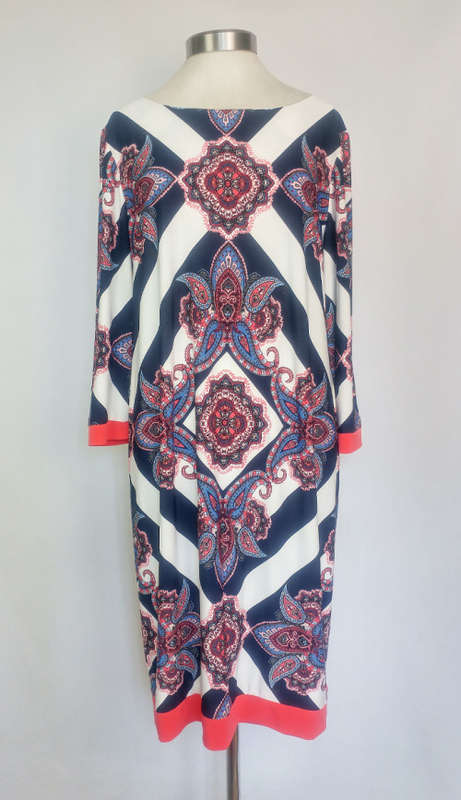 WALLIS (UK) Patterned Stretch Dress - Size XL
