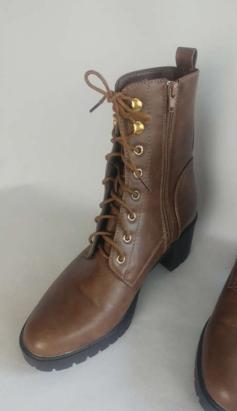 Kelso -  Brown Combat Style Boots - Size 6