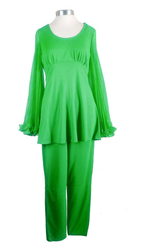60s Vintage Candy Green Pants Suit - Size 8/10