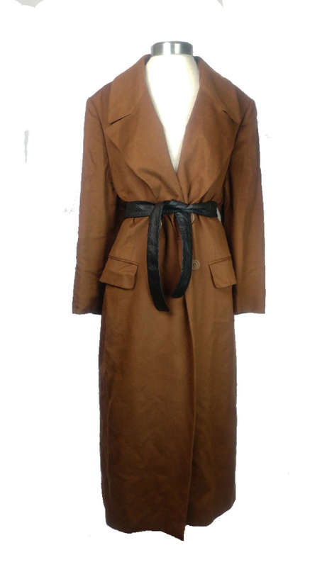 St.Emile - Dark Caramel 100% Cashmere Coat - Size 14/16