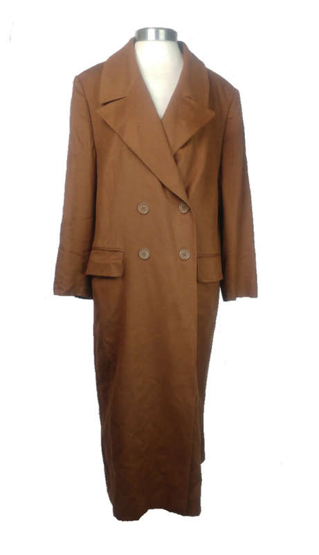 St.Emile - Dark Caramel 100% Cashmere Coat - Size 14/16