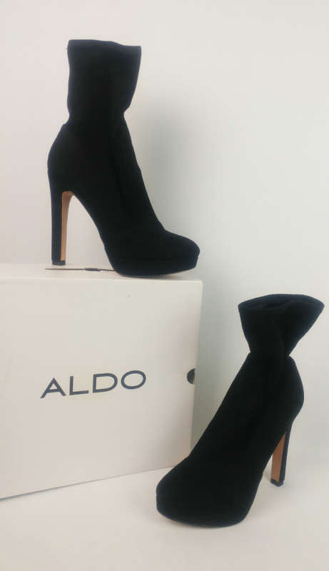 ALDO - Black Suede Sock Boot - Size 5