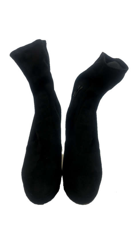 ALDO - Black Suede Sock Boot - Size 5