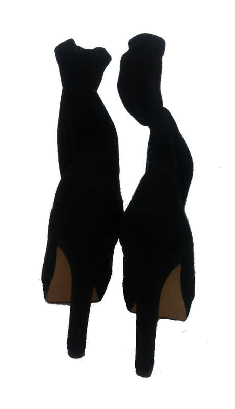 ALDO - Black Suede Sock Boot - Size 5
