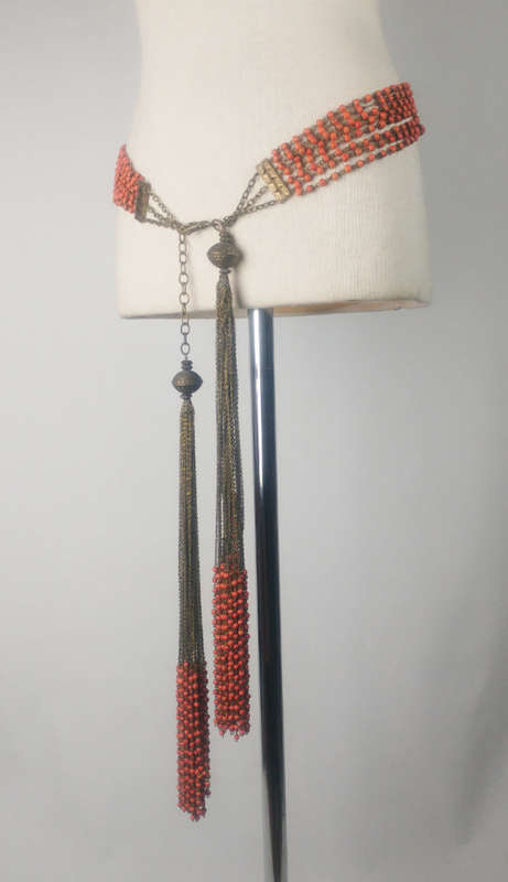 Bohemian Chain Belt with Beads