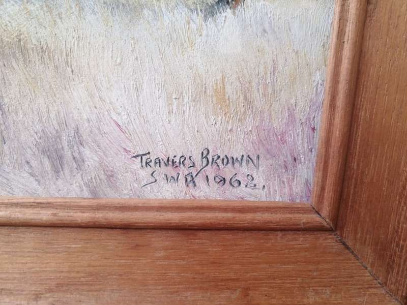 Travers Brown , 1962 - Oil on Board Painting of an anthill 36 x 26 cm