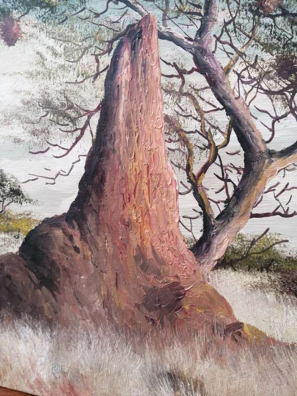Travers Brown , 1962 - Oil on Board Painting of an anthill 36 x 26 cm