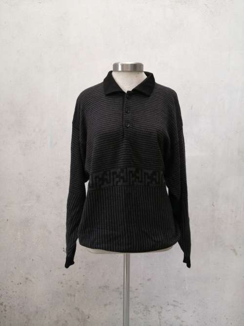 Mayser Grey and Black Wool Knit Large