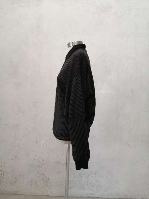 Mayser Grey and Black Wool Knit Large