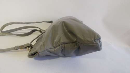 'DON MICHEL' Genuine Leather Vintage Handbag Grey 22 x 34cm