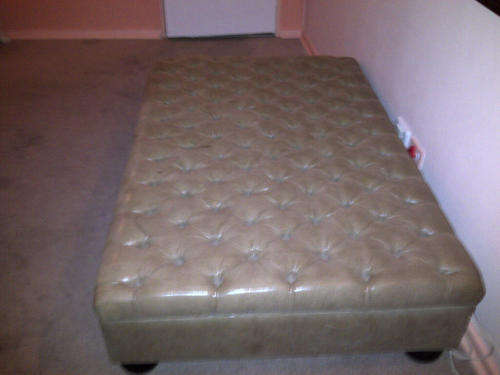 OTTOMAN - HEAD INTERIORS SNAKESKIN BUTTON OTTOMAN