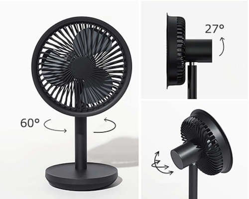 Mijia Solove Portable USB Desktop Fan With Battery - Black