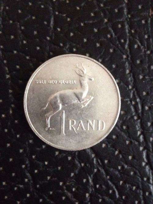 REPUBLIC OF SOUTH AFRICA 1967 SILVER R 1- AFRIKAANS