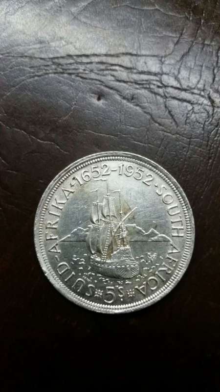 UNION OF SOUTH AFRICA 1952 - 5 SHILLING