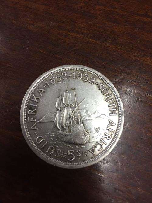 UNION OF SOUTH AFRICA 1952 - 5 SHILLING ( CROWN )