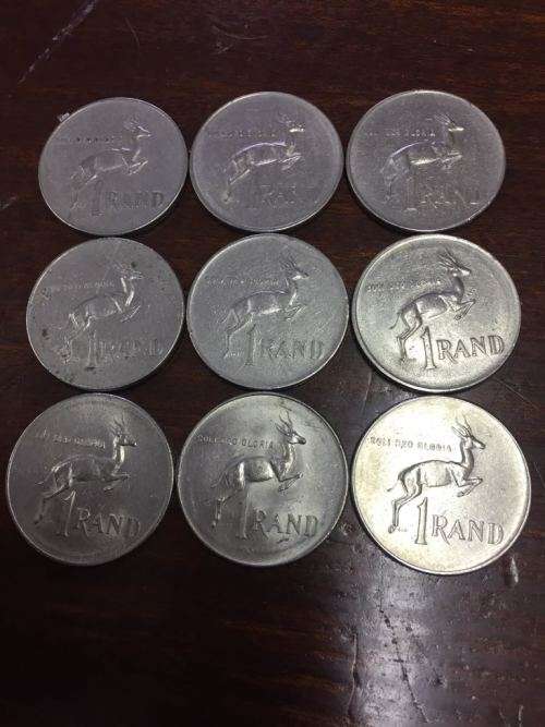 LOT OF 9 x 1977 R1 NICKEL COINS