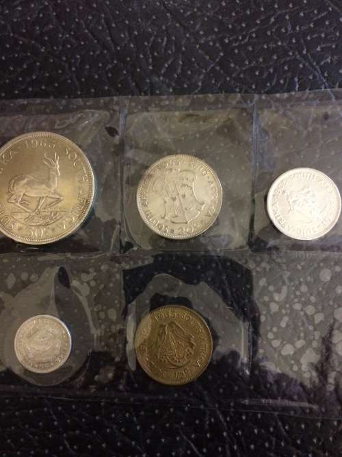 1963 RSA SET OF 5 COINS (50c,20c,10c,5c,half cent)