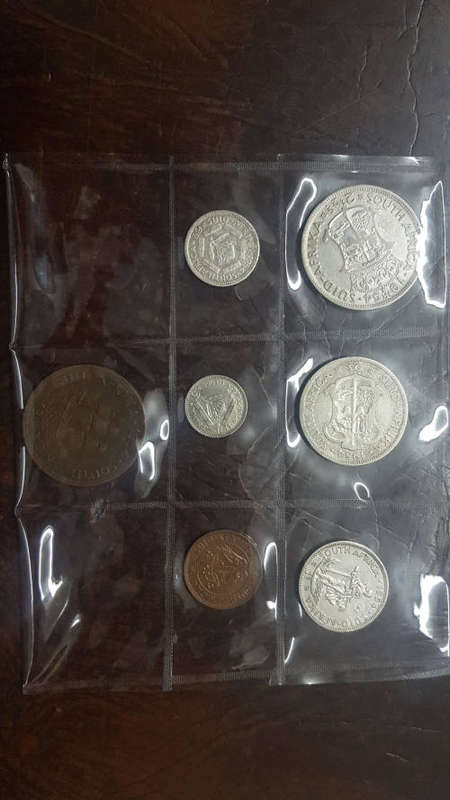 COLLECTION OF 7, 1954 UNION OF SOUTH AFRICA COINS