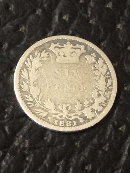 139 YEAR OLD ANTIQUE GREAT BRITAIN 1881 SIXPENCE