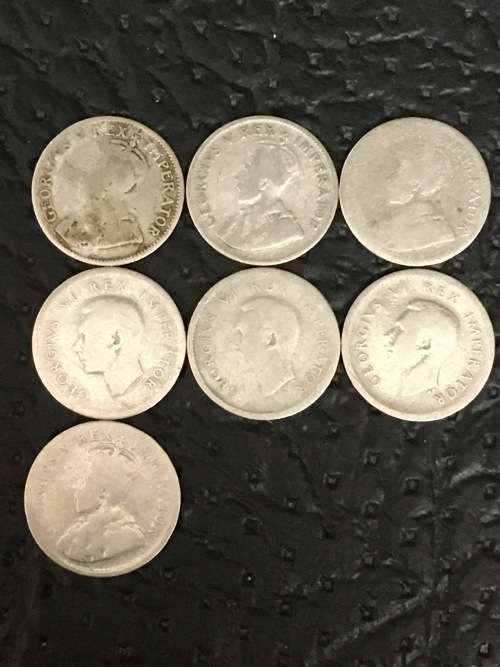 COLLECTION OF 7 THREEPENCE FROM 1932 TO 1939 (EXCLUDING 1936)