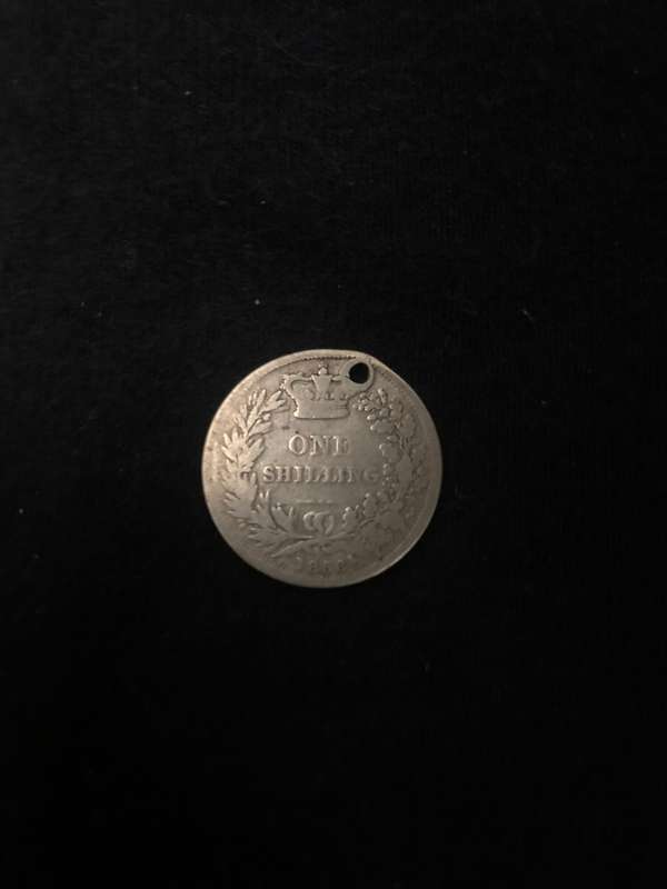 ANTIQUE 1856 GREAT BRITAIN SILVER ONE SHILLING